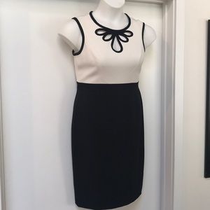 White and Black Adrianna Papell Dress